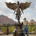 European large bronze allegory sculpture caduceus a monumental bronze statue